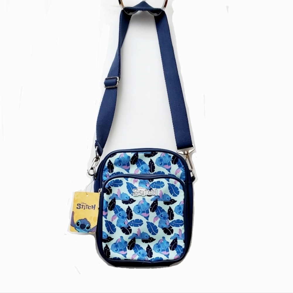 Disney Stitch Blue Crossbody Travel Bag NEW